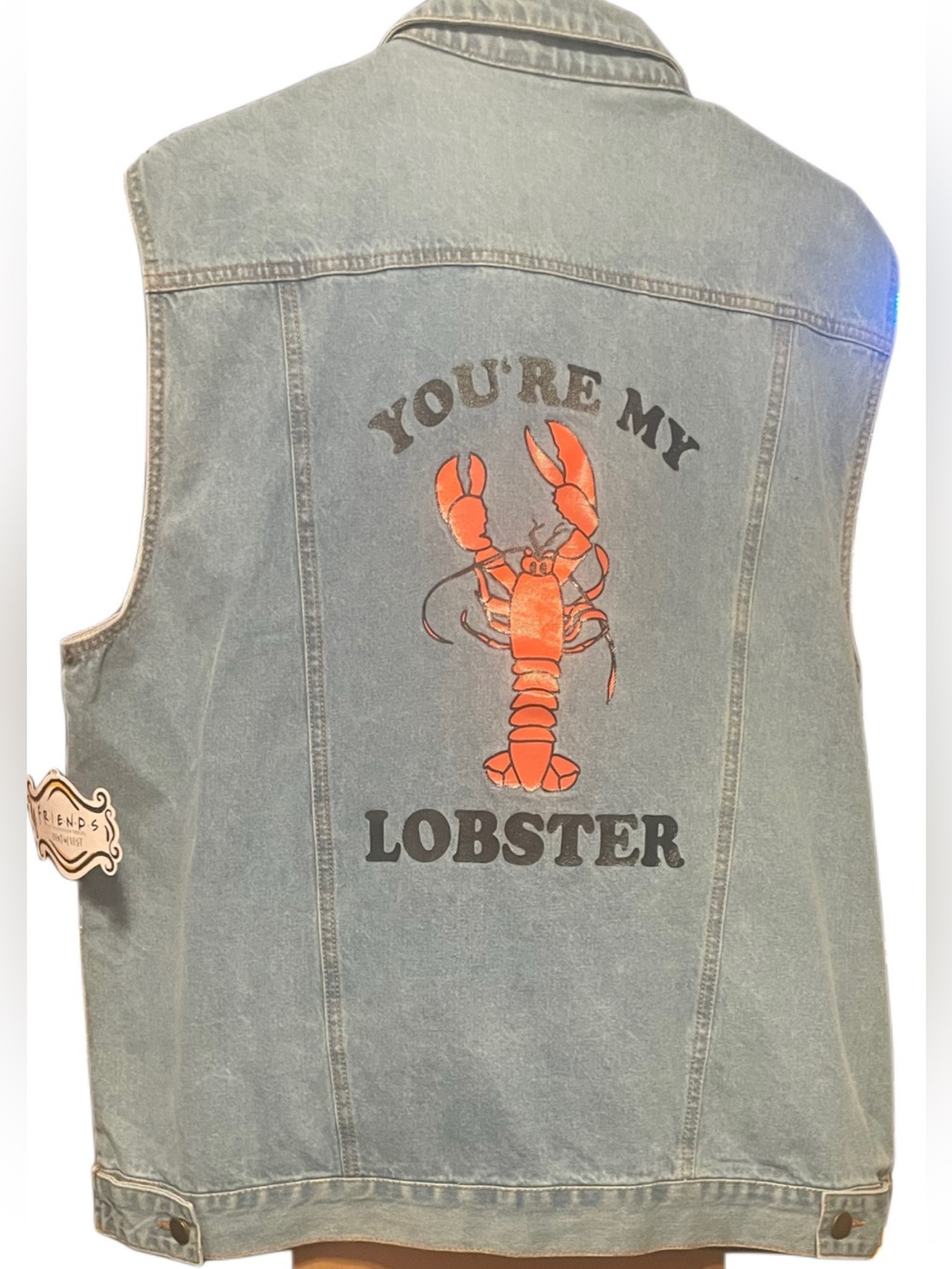 FRIENDS: Denim Vest, You're My Lobster (Adult Size X-LARGE) Warner Bros